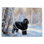 Zwarte Russische terriër laat het sneeuwen Kerstmi Groot Cadeauzakje (Achterkant)