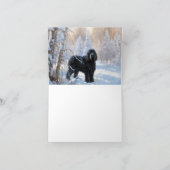 Zwarte Russische terriër laat het sneeuwen Kerstmi Kaart (Binnen)