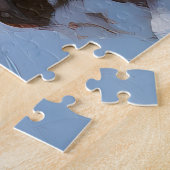 Zwarte Russische terriër laat het sneeuwen Kerstmi Legpuzzel (Zijkant)