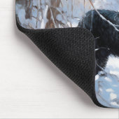 Zwarte Russische terriër laat het sneeuwen Kerstmi Muismat (Hoek)