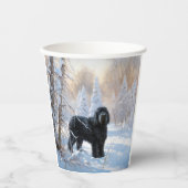 Zwarte Russische terriër laat het sneeuwen Kerstmi Papieren Bekers (Voorkant)