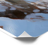 Zwarte Russische terriër laat het sneeuwen Kerstmi Perfect Poster (Hoek)