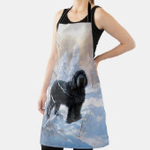 Zwarte Russische terriër laat het sneeuwen Kerstmi Schort (Insitu)