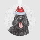 Zwarte Russische Terriër Naam Hond Foto Kerstmis Ornament (achterkant)
