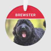 Zwarte Russische Terriër Naam Hond Foto Kerstmis Ornament (voorkant)