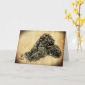 Zwarte Russische Terrier Oude Tijd Kaart (Gele Bloem)