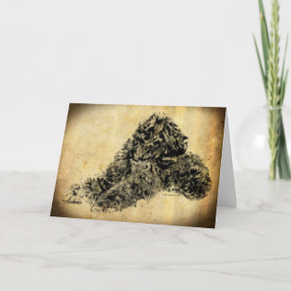 Zwarte Russische Terrier Oude Tijd Kaart