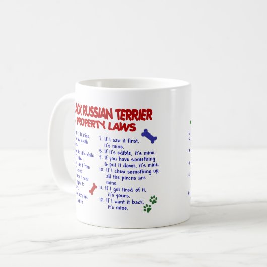 ZWARTE RUSSISCHE TERRIER PL2 KOFFIEMOK (Voorkant links)