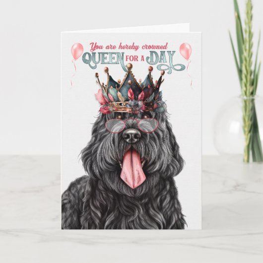 Zwarte Russische Terrier Queen voor een dag van de Kaart (Voorkant)