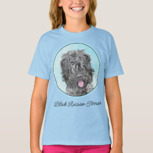 Zwarte Russische Terriër Schilderij - Mooie Origin T-shirt