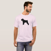 Zwarte Russische Terrier Silhouet T-shirt (Voorkant volledig)