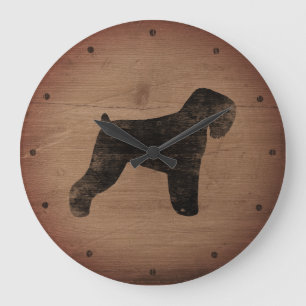 Zwarte Russische Terrier Silhouette Rustige Style Grote Klok
