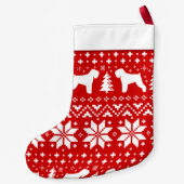 Zwarte Russische Terriër Silhouetten Honden Vakant Kleine Kerstsok (Achterkant)