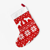 Zwarte Russische Terriër Silhouetten Honden Vakant Kleine Kerstsok (Achterkant (Hangend))