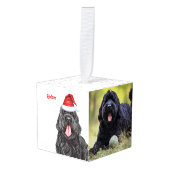 Zwarte Russische Terriër Twee Foto Kerstvakantie Decoratie (Voorkant hoekig)