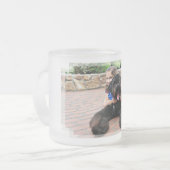 Zwarte Russische Terrier - Vader Matglas Koffiemok (Voorkant links)