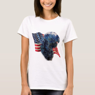 Zwarte Russische Terriër Vlag T-shirt