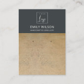 ZWARTE RUST TERRACOTTA TEXTURE LOGO EARRING DISPLA VISITEKAARTJE (Voorkant)