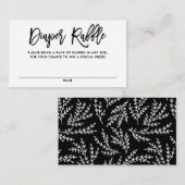 Zwarte Rustic Hand Lettering Diaper Raffle Kaart (Voorkant / Achterkant)