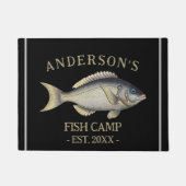 Zwarte rustieke gepersonaliseerde Gevist cabine de Deurmat (Voorkant)