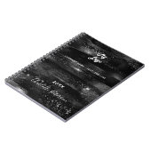 Zwarte rustieke naam bedrijfslogo notitieboek (Linkerzijde)