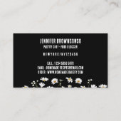 Zwarte rustieke stijl Daisy Bloem Bakkerij Visitekaartje (Achterkant)