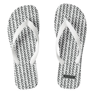 Zwarte Rustieke Tribal Patroon Gepersonaliseerde F Teenslippers