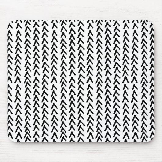 Zwarte Rustieke Tribal Patroon Mousepad Muismat (Voorkant)