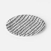 Zwarte Rustieke Tribal Pattern Paper Borden Papieren Bordje (Gekanteld)