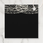 Zwarte Rustieke Witte Rozen String Lights Wedding Bedankjes Labels (Achterkant)