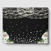 Zwarte Rustieke Witte Rozen String Lights Wedding Gastenboek (Achterkant)