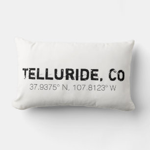  zwarte Rustische stad en coördinaten Kussen