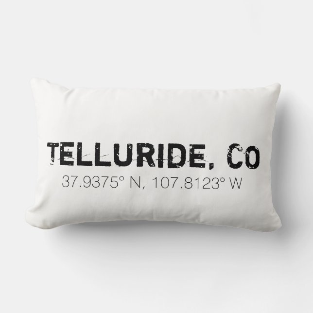  zwarte Rustische stad en coördinaten Kussen (Voorkant)