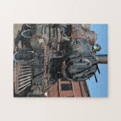 Zwarte  Rusty Stoomlocomotief Treinmotor Legpuzzel (Horizontaal)