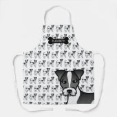 Zwarte Ruwharige Jack Russell Terrier & Naam Schort (Voorkant)