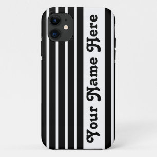 Zwarte Safari Streep met naam Case-Mate iPhone Case