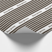 Zwarte Safari Stripe met aangepaste tekst Cadeaupapier (Hoek)