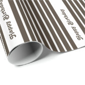 Zwarte Safari Stripe met aangepaste tekst Cadeaupapier (Rol Hoek)