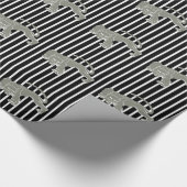 Zwarte Safari Stripe met luipaard Cadeaupapier (Hoek)