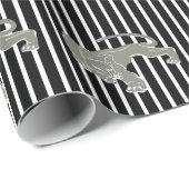 Zwarte Safari Stripe met luipaard Cadeaupapier (Rol Hoek)