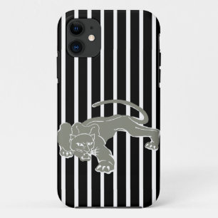 Zwarte Safari Stripe met luipaard Case-Mate iPhone Case
