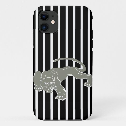 Zwarte Safari Stripe met luipaard Case-Mate iPhone Case (Achterkant)