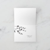 Zwarte Sakura Kersenbloesem Bedankkaart (Binnen)