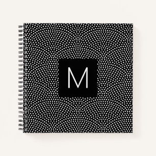 Zwarte Same Komon (haaienhuid) Monogrammed Notitieboek