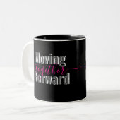 Zwarte 'Samen Vooruit' Typografie Mok (Voorkant links)