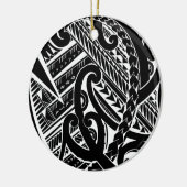 zwarte samoaan tattoo ontwerp tribale illustraties keramisch ornament (Links)
