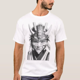 Zwarte Samurai Masker Grafische T-shirt