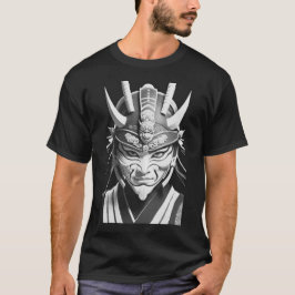 Zwarte Samurai Masker Grafische T-shirt Zwart
