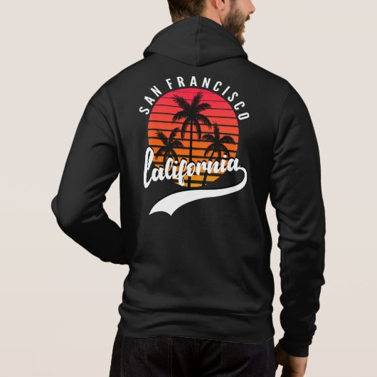 Zwarte San Francisco Fleece Zip Hoodie (Achterkant)
