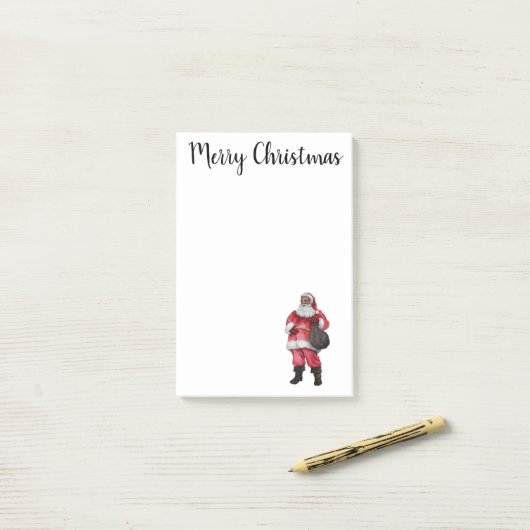 Zwarte Santa Blocnote Post Post-it® Notes (Op bureau)